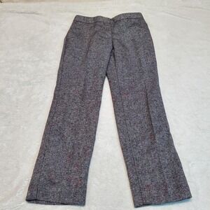Talbots Black White Tweed Wool Blend  Dress Pant Women 4 Petite Classic Academia